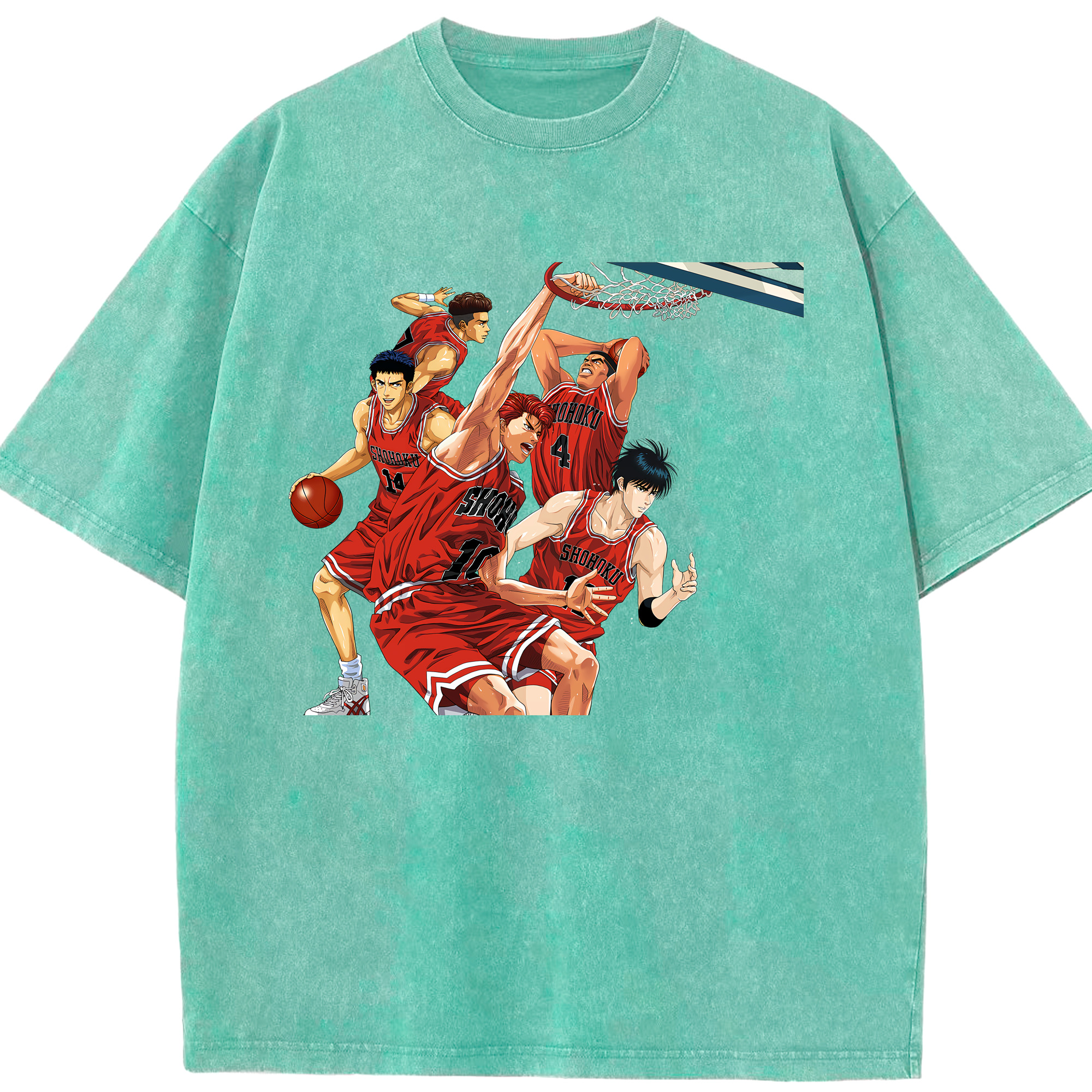 （画像用） SLAM DUNK／スラムダンク 綿100% ヴィンテージ風 半袖Tシャツ（フロントプリント）